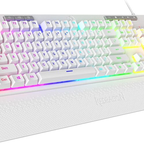 TECLADO REDRAGON K512WRGB-SP SHIVA WHITE MEMBRANA 100% ESPAÑOL