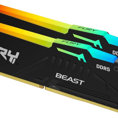 MEMORIA RAM DIMM KINGSTON FURY BEAST RGB EXPO 64GB KIT DE 2 DDR5 5600MTS KF556C36BBEAK2-64