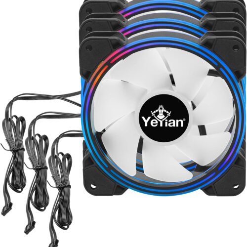 KIT DE VENTILADORES ARGB YEYIAN TIRAS LED Y CONTROL TYPHOON YCF-3KFS-01