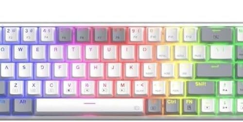 K628WG-RGB POLLUX WHITE / GRAY TECLADO REDRAGON 75% RED SW ING
