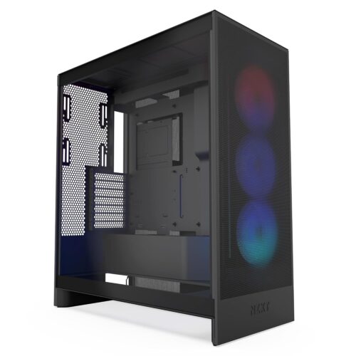 GABINETE NZXT H7 FLOW negro CM-H72FB-R1 RGB ATX SIN FUENTE CRISTAL TEMPLADO