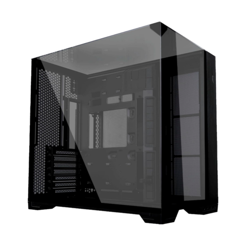 GABINETE LIAN LI O11 VISION COMPACT BLACK CRISTAL TEMPLADO MALLA EATX